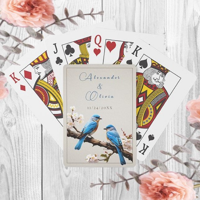Spring Bluebirds Gastgeschenk Hochzeit Spielkarten (Spring Bluebirds Wedding Favor Playing Cards)