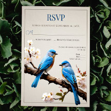 Spring Bluebirds Wedding RSVP