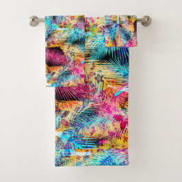 Spring Blume Bouquet - Edelweiss Blume Feathers Badhandtuch Set