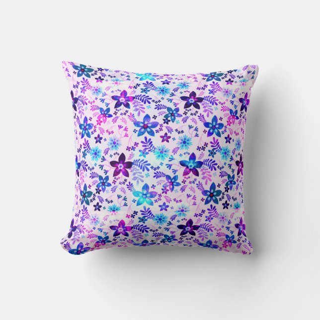 Spring Blume Bouquet - Edelweiss Blume Geometrie Kissen (Vorderseite)