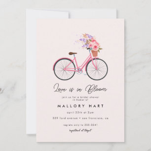 Spring Blume Bouquet Fahrrad Brautparty Einladung