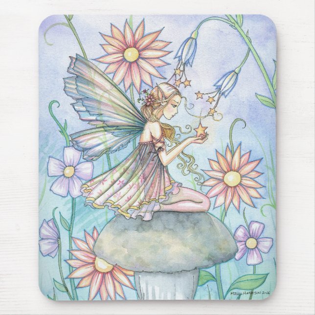 Spring Blume Fairy Art von Molly Harrison Mousepad (Vorne)