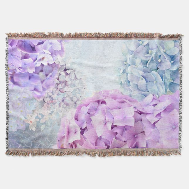 Spring Blume Hydrangea Pastel Collage Decke (Vorderseite)