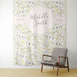 Spring Boho Wildblume Pampas Brautparty Banner Wandteppich