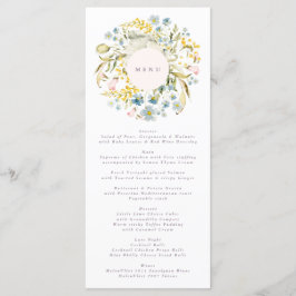 Spring Boho Wildblume Pampas Wedding Menükarte