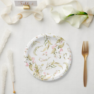 Spring Boho Wildblume Pampas Wedding Pappteller