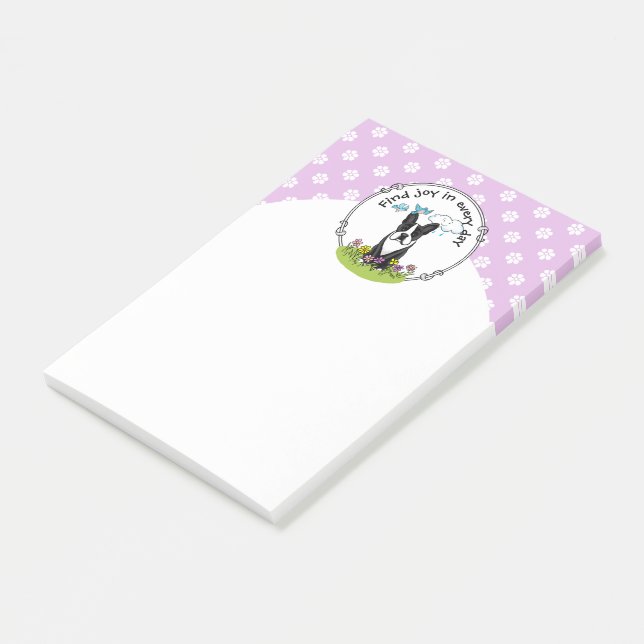 Spring Boston Terrier (schwarzer Niedlicher Hund) Post-it Klebezettel (angewinkelt)