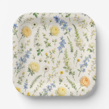 Spring Botanical Paper Plates