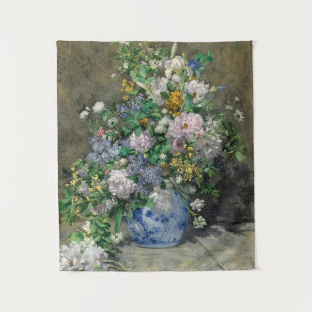 Spring Bouquet, 1866 by Pierre-Auguste Renoir Wandteppich (Vorderseite)