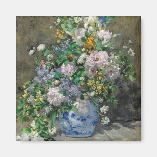 Spring Bouquet, 1866 von Pierre-Auguste Renoir Magnet (Vorne)