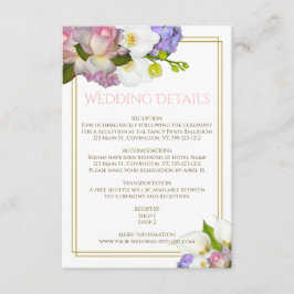 Spring Bouquet Blume Gold und Rosa Hochzeit Begleitkarte