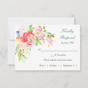 Spring Bouquet Border Probe Dinner UAWG RSVP Karte