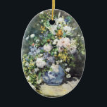 Spring Bouquet by Pierre Renoir, Vintage Flowers Keramik Ornament<br><div class="desc">Spring Bouquet (1866) by Pierre Renoir is a vintage floral fine art still life impressionism painting. A bouquet of beautiful blooming spring flowers from the garden in a blue vase. About the artist: Pierre-Auguste Renoir (1841-1919) was a leading painter in the development of the Impressionist style. Renoir's paintings are notable...</div>