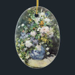 Spring Bouquet by Pierre Renoir, Vintage Flowers Keramik Ornament<br><div class="desc">Spring Bouquet (1866) by Pierre Renoir is a vintage floral fine art still life impressionism painting. A bouquet of beautiful blooming spring flowers from the garden in a blue vase. About the artist: Pierre-Auguste Renoir (1841-1919) was a leading painter in the development of the Impressionist style. Renoir's paintings are notable...</div>