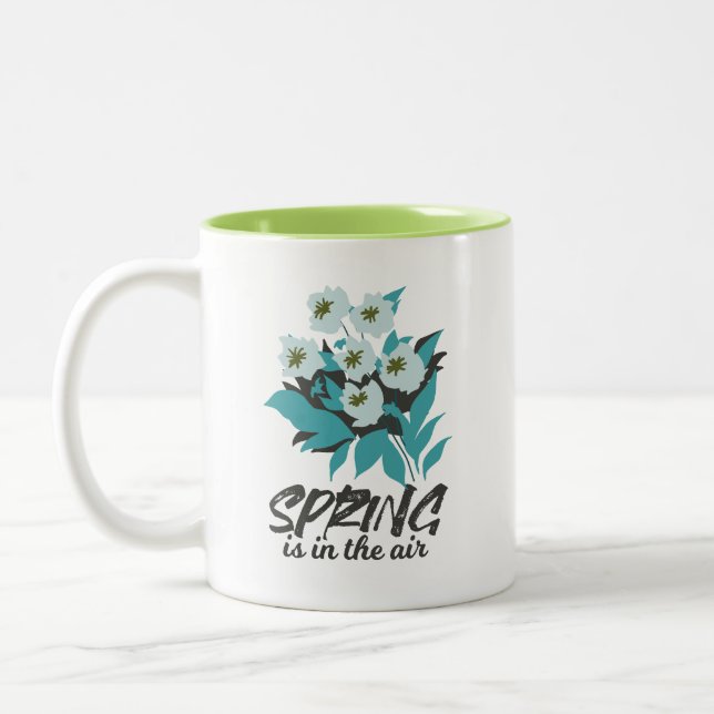 Spring Bouquet Charm - Der Frühling ist in der Air Zweifarbige Tasse (Links)