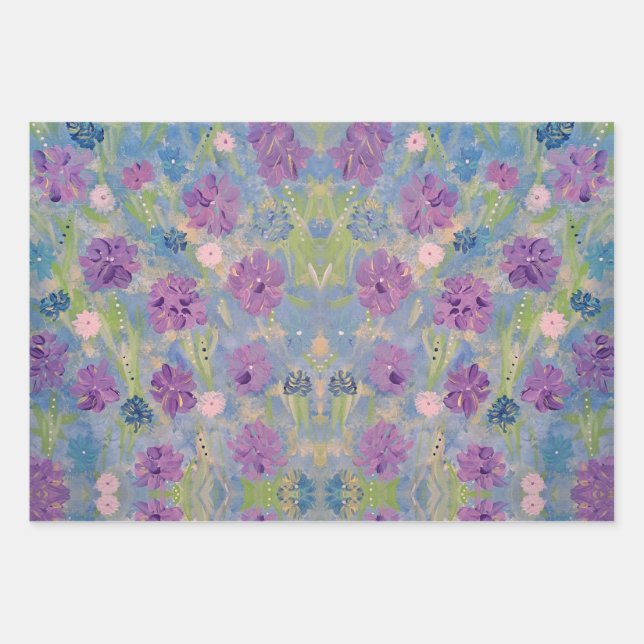 Spring Bouquet Floral Wrapping Paper Geschenkpapier Set (Vorderseite)