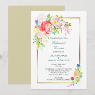 Spring Bouquet Hochzeit Probe Dinner Einladung