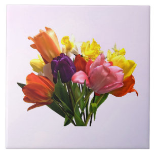 Spring Bouquet mit Tulips und Daffodien Tile Fliese
