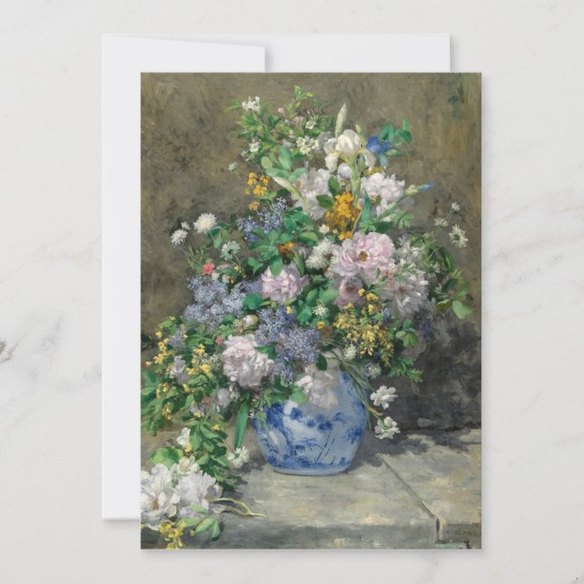 Spring Bouquet von Pierre-Auguste Renoir Dankeskarte (Vorderseite)
