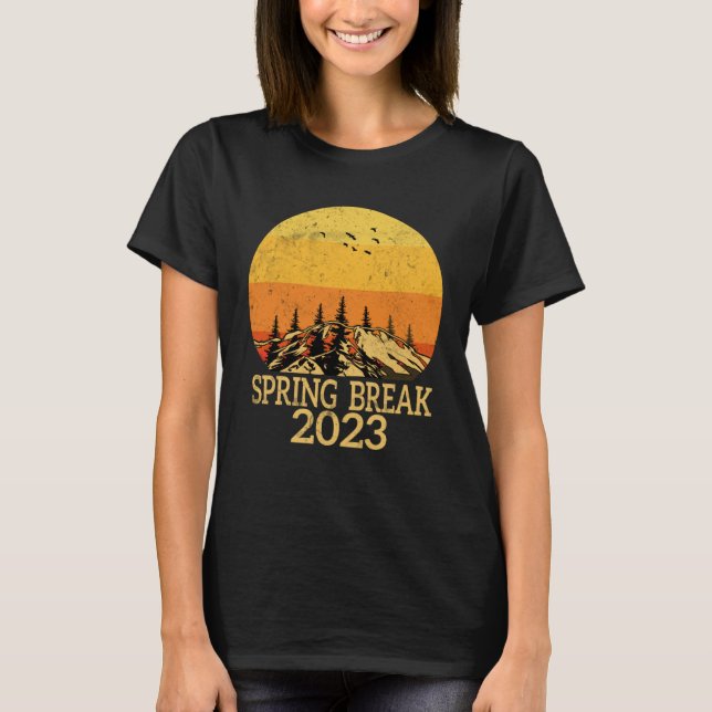 Spring Break 2023 Familie Spring Break Sunset Moun T-Shirt (Vorderseite)