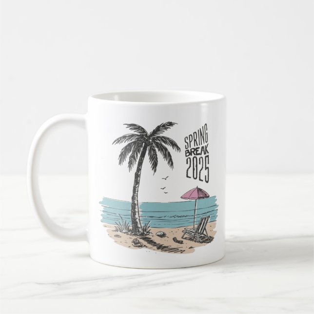Spring Break 2025 Beach Vibes Kaffeetasse (Links)