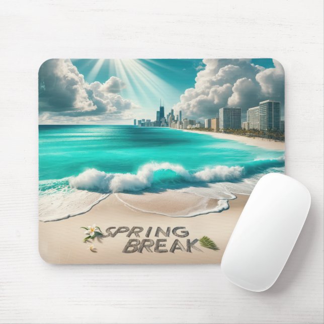 Spring Break Beach Mousepad (Mit Mouse)