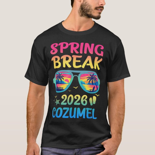 Spring Break Cozumel 2026 Vacation Trip Sungles  T-Shirt (Vorderseite)