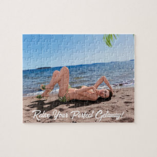 Spring Break Girl Lying on Sandy Beach