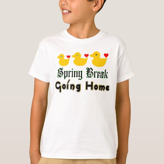 ♫ ♥ Spring Break Going Zuhause Ducks Kids's Ringer T-Shirt (Vorderseite)