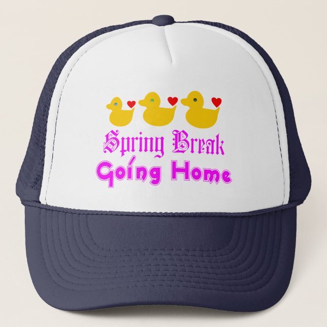 ♫ ♥ Spring Break Going Zuhause Niedlich Ducks Truc Truckerkappe (Vorderseite)
