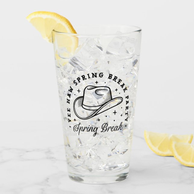 Spring Break Party Cowboy Hut Western Ästhetik Glas (Vorderseite Ice)