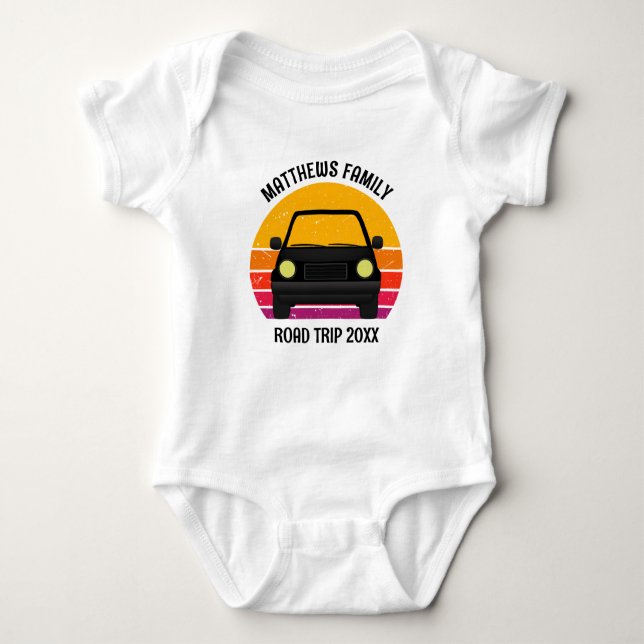 Spring Break Road Trip Sunset Personalized Baby Strampler (Vorderseite)