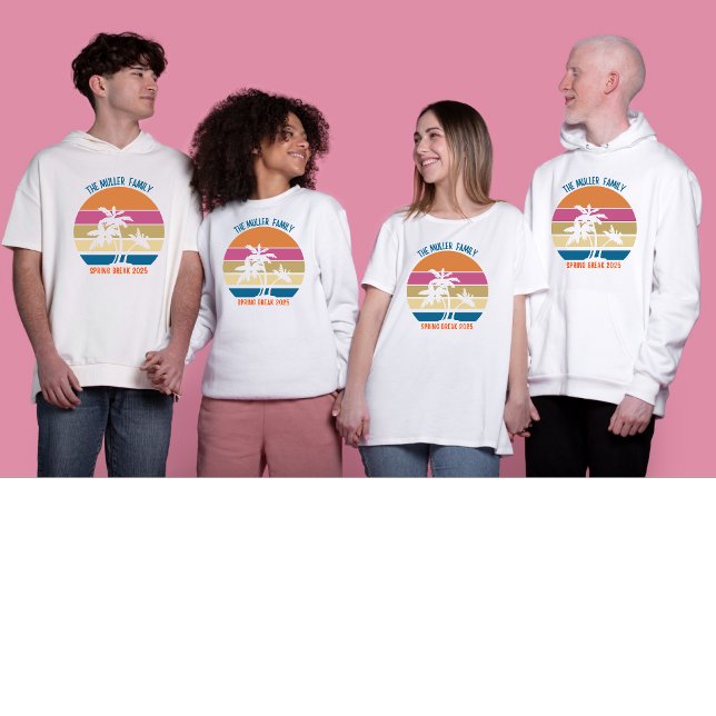 Spring Break Trip Beach Sunset Custom Family T-Shirt (Von Creator hochgeladen)
