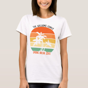 Spring Break Trip Beach Sunset Custom Family T-Shirt