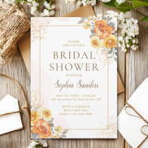 Spring Bridal Shower With Orange Flowers