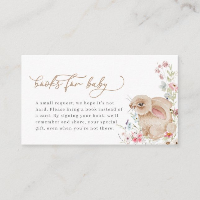 Spring Bunny Baby Showbücher für Baby Card Platzkarte (Vorderseite)