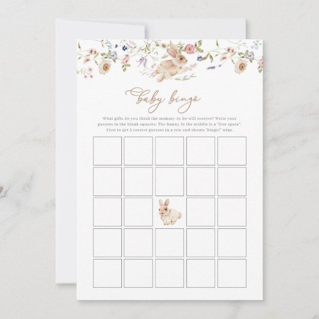 Spring Bunny Baby Showspiel Baby Bingo Spiel (Vorderseite)