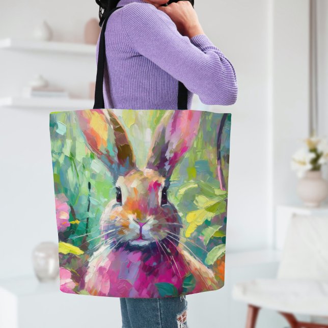 Spring Bunny Colorado Moderne Abstrakte Kunst Tasche (Von Creator hochgeladen)