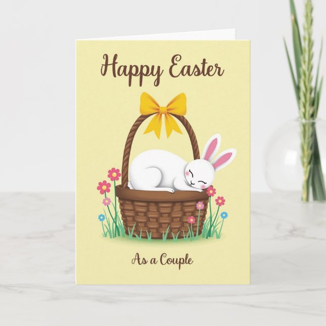 Spring Bunny Couple Easter Card Karte (Vorderseite)