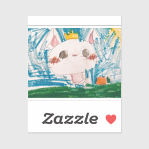 Spring Bunny Sticker - Weiß