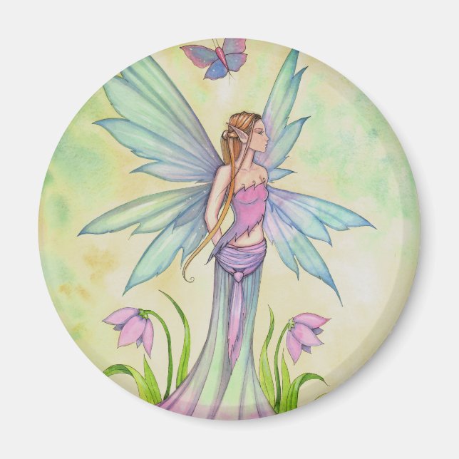 Spring Butterfly Fairy Fantasy Art Magnet (Vorne)
