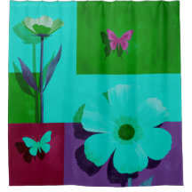 Spring Butterfly Garden Shower Curtain