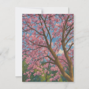 Spring Canopy - Blossom Tree & Blue Sky Malerei Postkarte