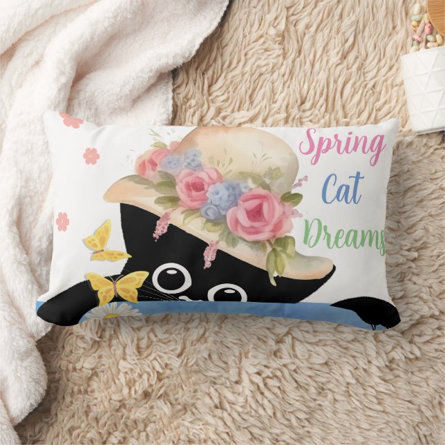 Spring Cat Dreams Lendenkissen (Decke)