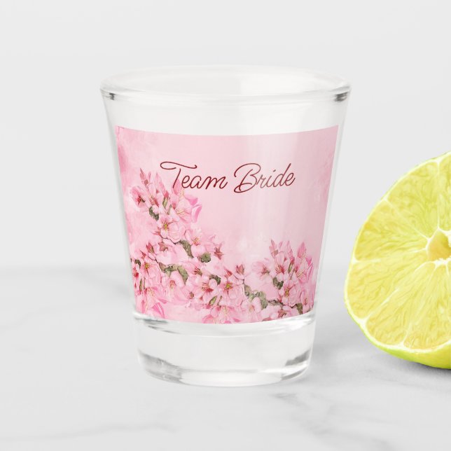 Spring Cheroms Blüte Bridesmaid Schnapsglas (Vorderseite)