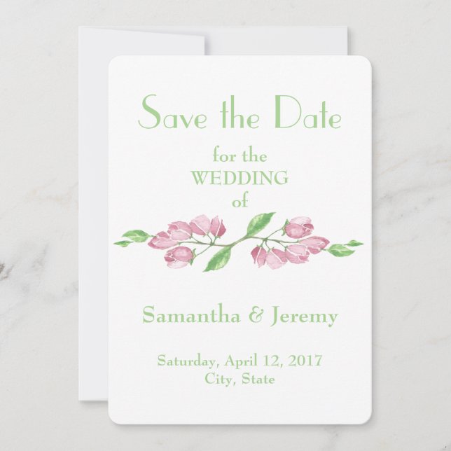 Spring Cherry Blossom Blume Save the Date Blumenbe (Vorderseite)