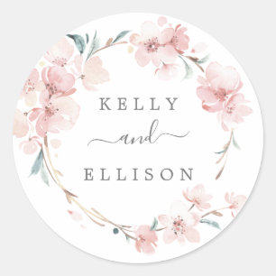 Spring Cherry Blossom Hochzeit Umschlag Aufkleber