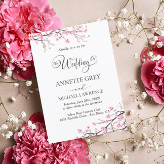 Spring Cherry Blossom Hochzeitseinladung Einladung