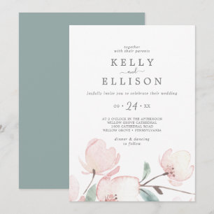 Spring Cherry Blossom Lässige Hochzeit Einladung