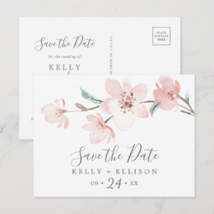Spring Cherry Blossom Save the Date Postkarte